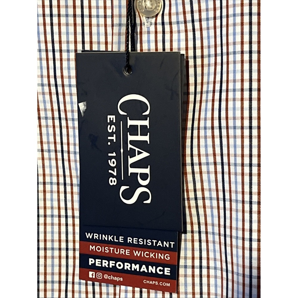 New Mens Chaps Everyday Performance Button Up Shirt Size Medium Slim New !!! - Picture 3 of 4